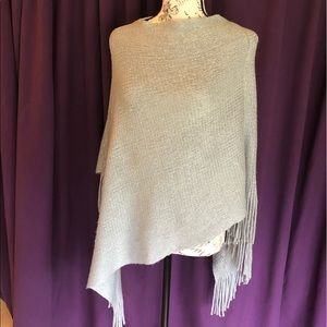 Grey/silver angled bottom Girls poncho